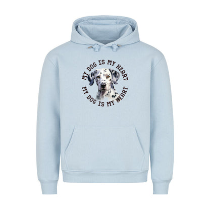 Premium Hoodie "Dalmatiner HEART" Babyblau – hunde-shirt.de
