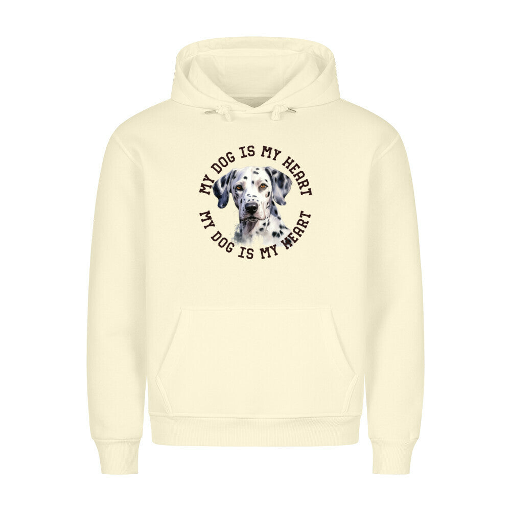 Premium Hoodie "Dalmatiner HEART" Beige – hunde-shirt.de