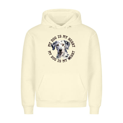 Premium Hoodie "Dalmatiner HEART" Beige – hunde-shirt.de
