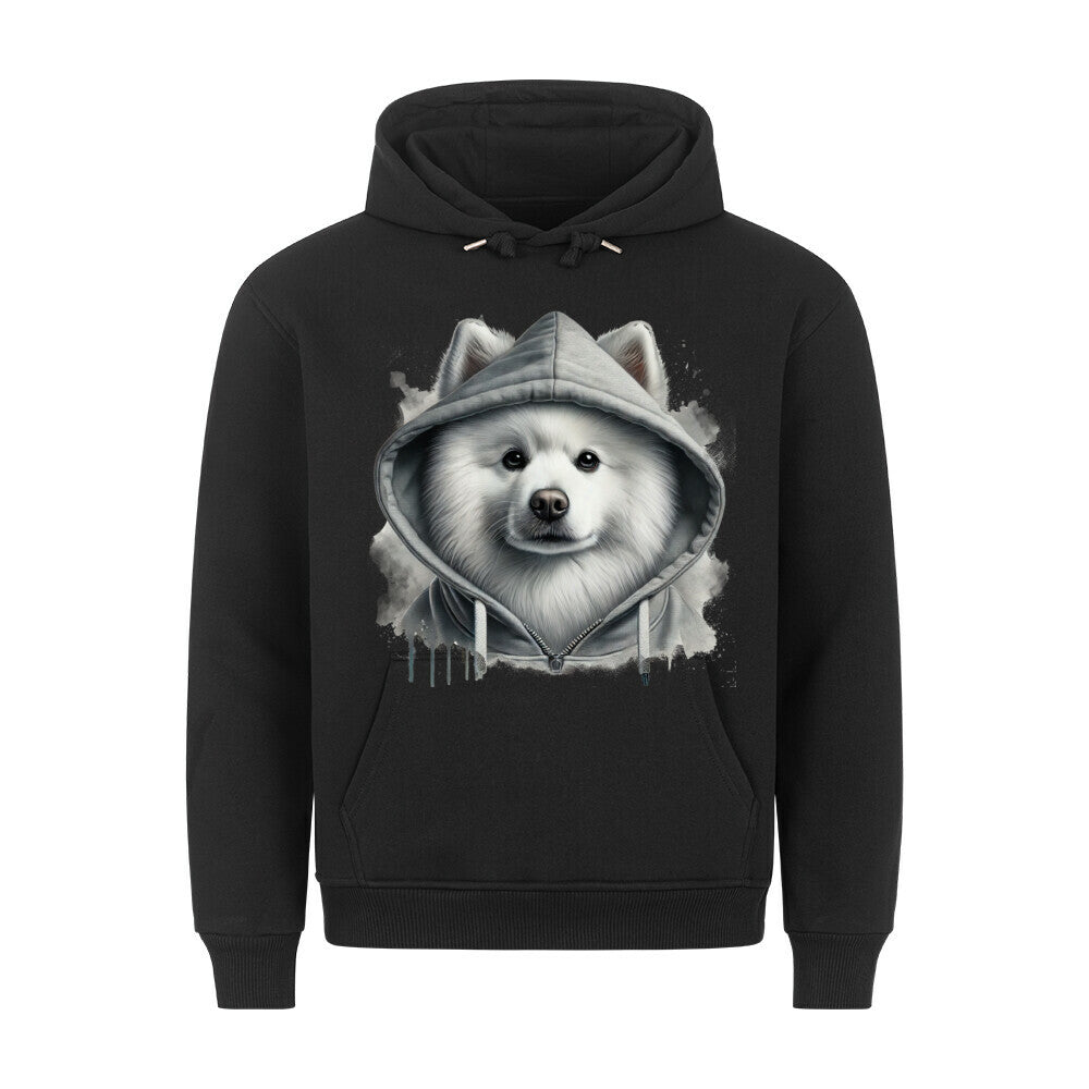 Premium Hoodie "Hooded American Eskimo" Schwarz – hunde-shirt.de