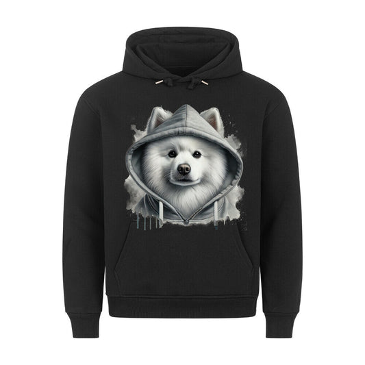 Premium Hoodie "Hooded American Eskimo" Schwarz – hunde-shirt.de