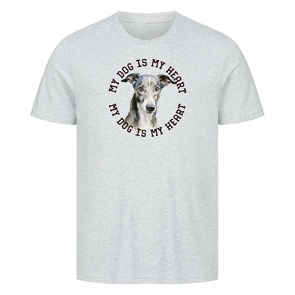 Premium T-Shirt "Greyhound HEART" Heather Grey – hunde-shirt.de
