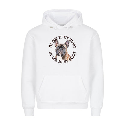 Premium Hoodie "Französische Bulldogge braun H" Weiß – hunde-shirt.de
