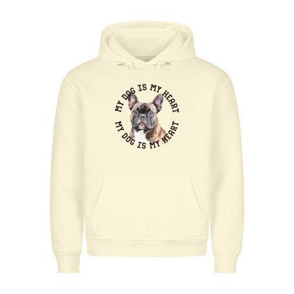 Premium Hoodie "Französische Bulldogge braun H" Beige – hunde-shirt.de