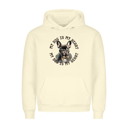 Premium Hoodie "Französische Bulldogge schwarz H" Beige – hunde-shirt.de