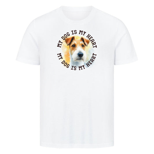 Premium T-Shirt "Foxterrier HEART" Weiß – hunde-shirt.de