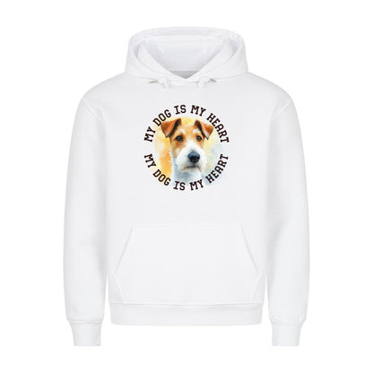 Premium Hoodie "Foxterrier HEART" Weiß – hunde-shirt.de