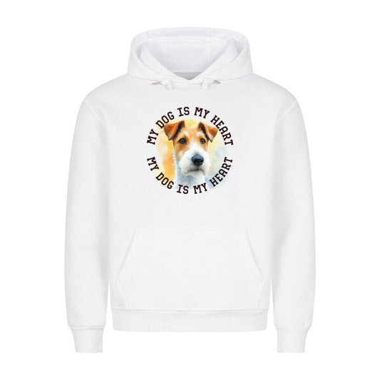 Premium Hoodie "Foxterrier HEART" Weiß – hunde-shirt.de