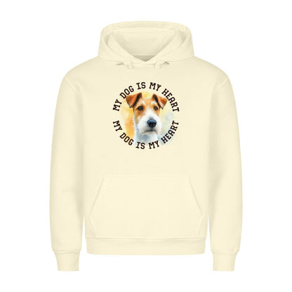 Premium Hoodie "Foxterrier HEART" Beige – hunde-shirt.de
