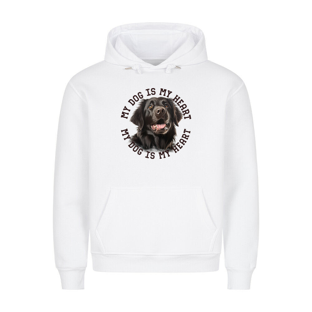 Premium Hoodie "Flat Coated Retriever HEART" Weiß – hunde-shirt.de