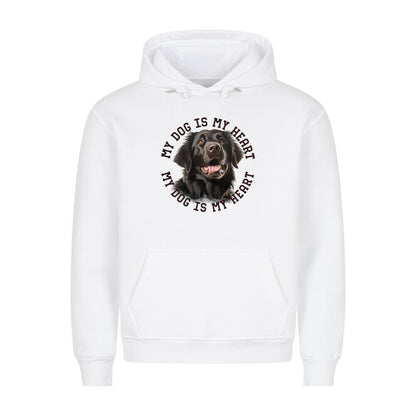 Premium Hoodie "Flat Coated Retriever HEART" Weiß – hunde-shirt.de