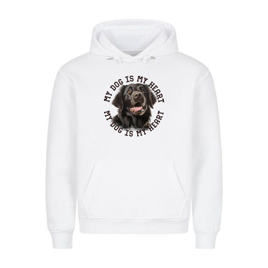 Premium Hoodie "Flat Coated Retriever HEART" Weiß – hunde-shirt.de