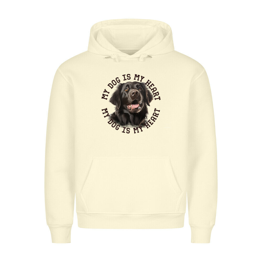 Premium Hoodie "Flat Coated Retriever HEART" Beige – hunde-shirt.de