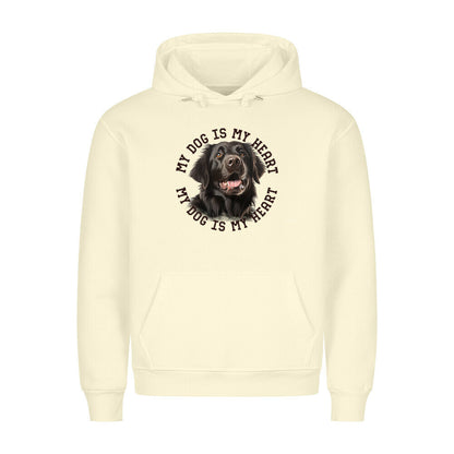 Premium Hoodie "Flat Coated Retriever HEART" Beige – hunde-shirt.de