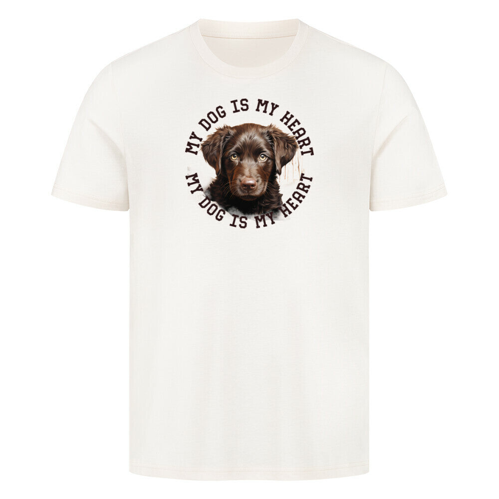 Premium T-Shirt "Curly Coated Retriever HEART" Natural Raw – hunde-shirt.de