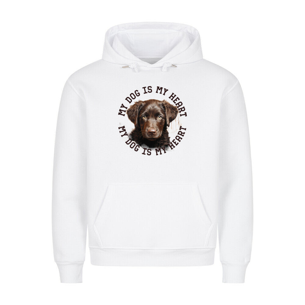 Premium Hoodie "Curly Coated Retriever HEART" Weiß – hunde-shirt.de