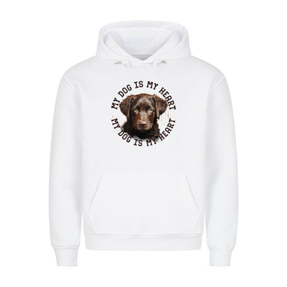 Premium Hoodie "Curly Coated Retriever HEART" Weiß – hunde-shirt.de