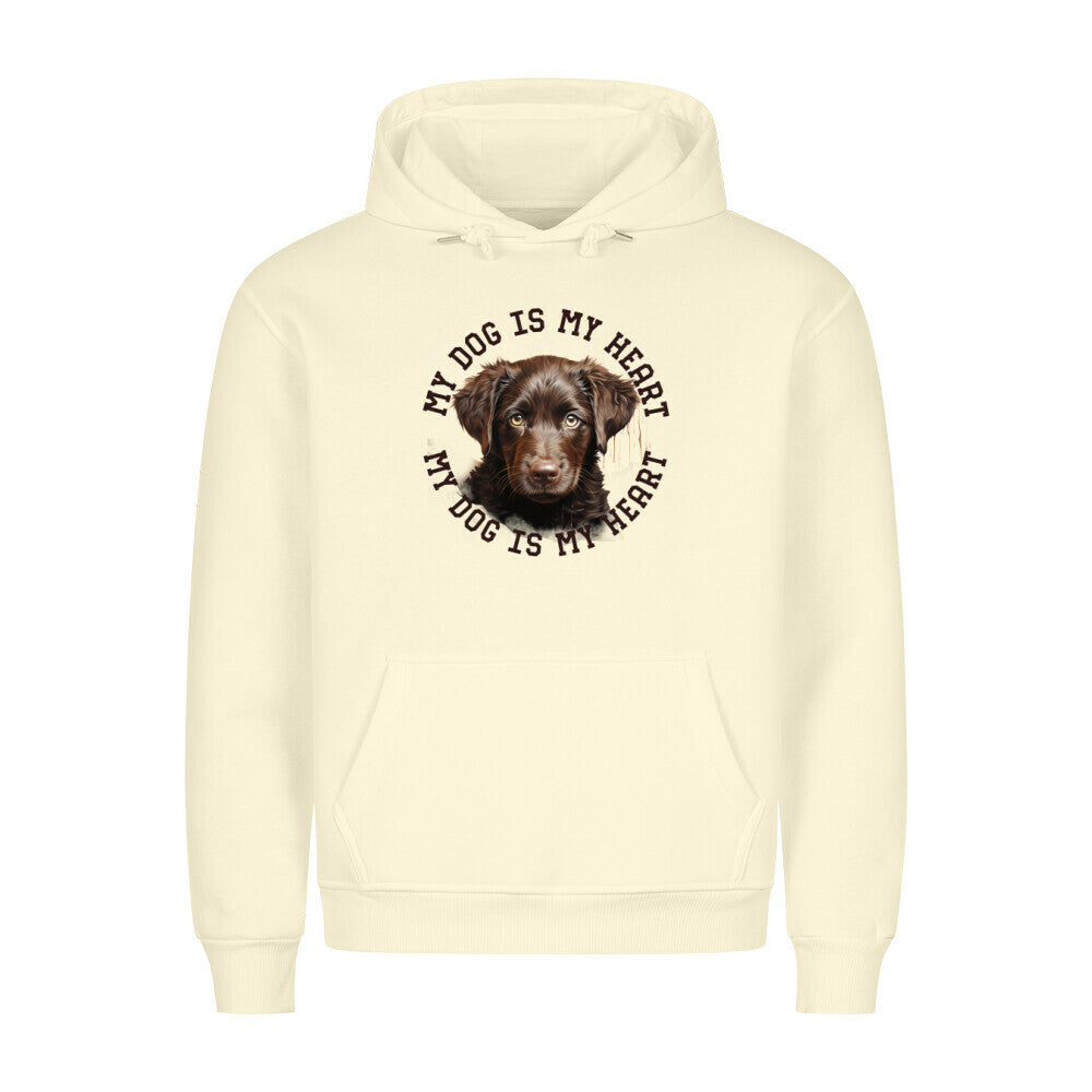 Premium Hoodie "Curly Coated Retriever HEART" Beige – hunde-shirt.de