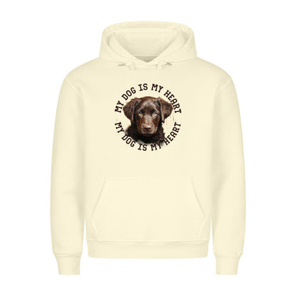 Premium Hoodie "Curly Coated Retriever HEART" Beige – hunde-shirt.de