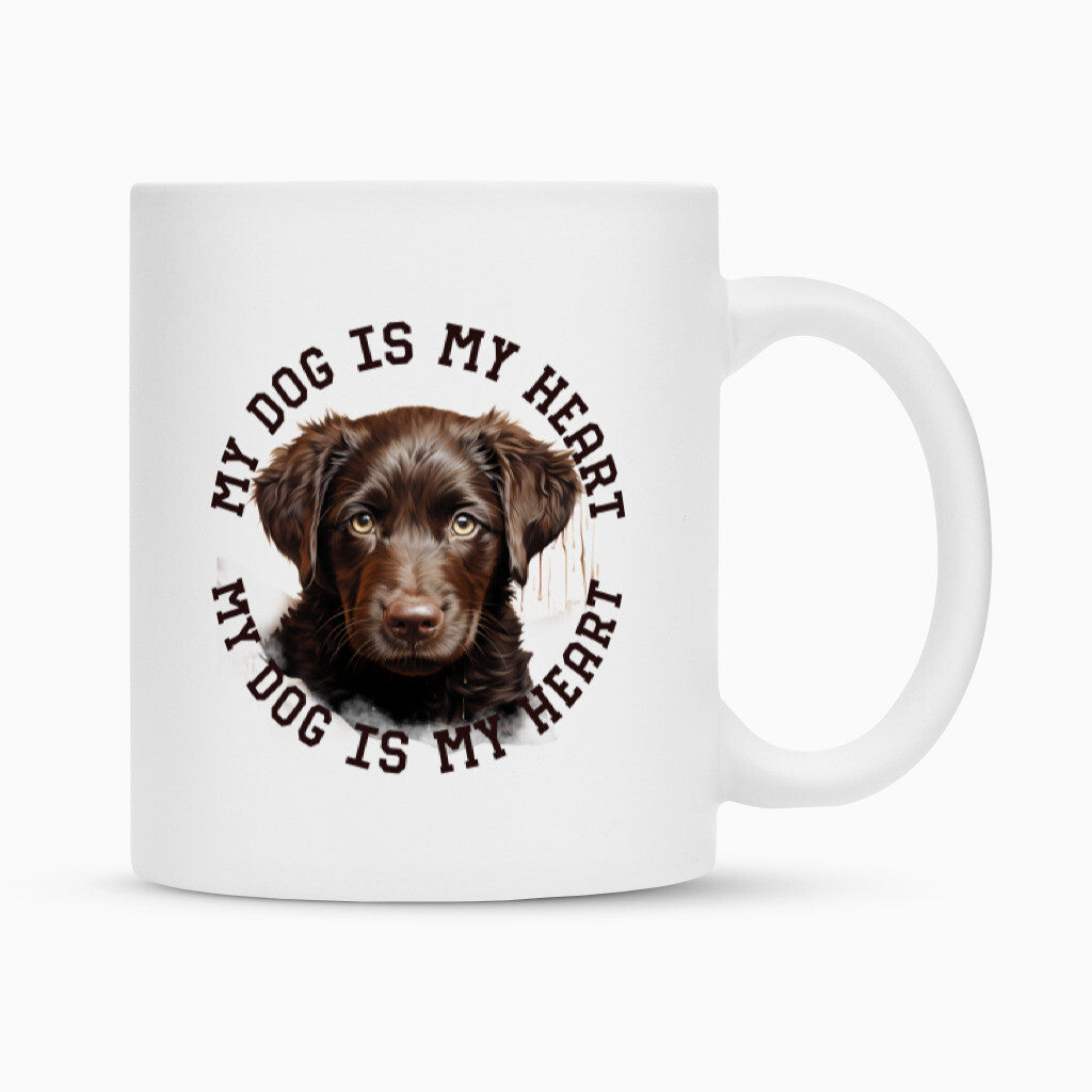 Tasse "Curly Coated Retriever HEART" Weiß – hunde-shirt.de
