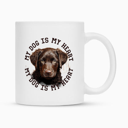 Tasse "Curly Coated Retriever HEART" Weiß – hunde-shirt.de