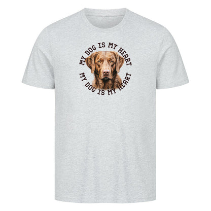Premium T-Shirt "Chesapeake Bay Retriever HEART" Heather Grey – hunde-shirt.de