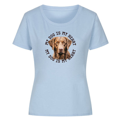 Premium Organic Damen-Shirt "Chesapeake Bay Retriever HEART" Sky Blue – hunde-shirt.de