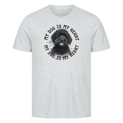 Premium T-Shirt "Labradoodle schwarz HEART" Heather Grey – hunde-shirt.de