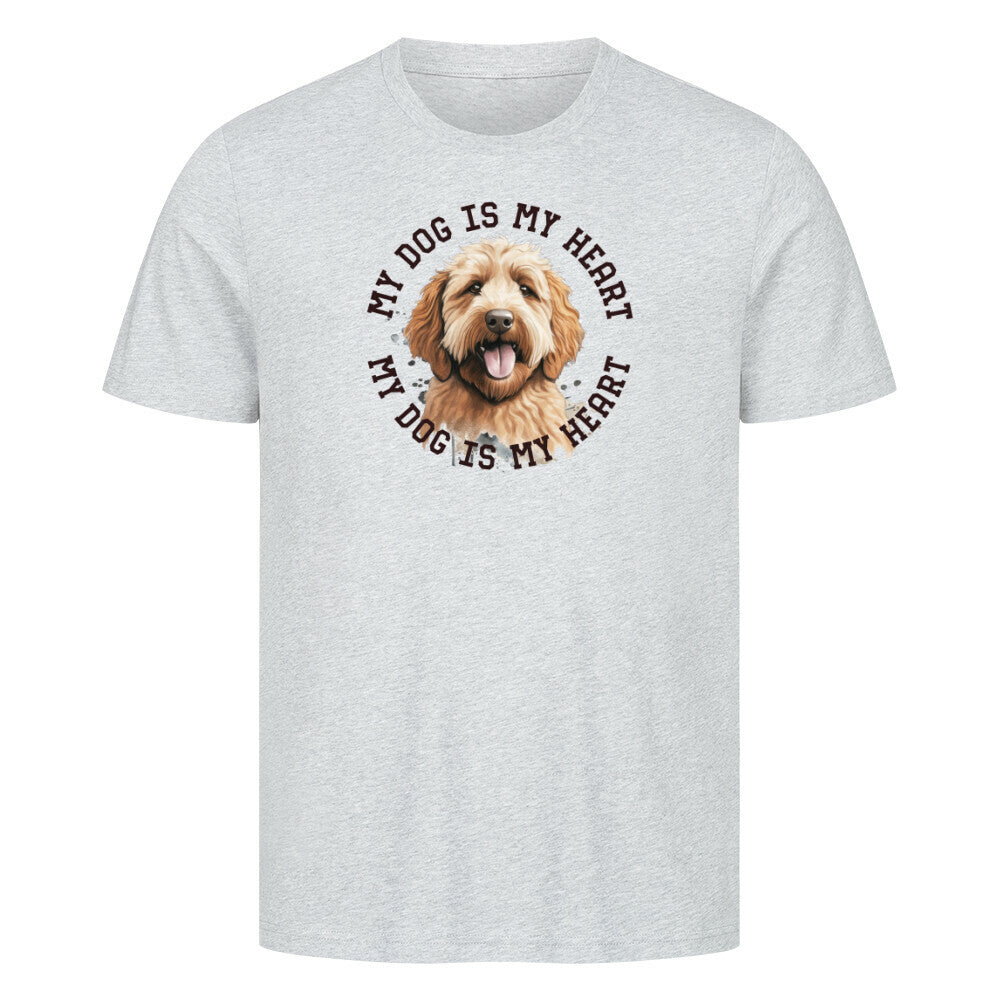 Premium T-Shirt "Labradoodle braun HEART" Heather Grey – hunde-shirt.de