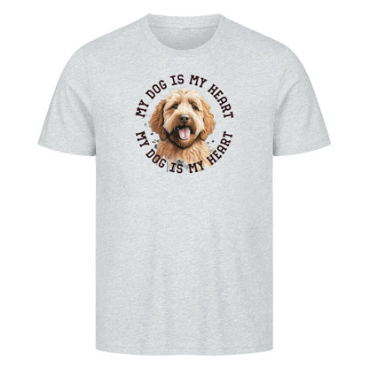 Premium T-Shirt "Labradoodle braun HEART" Heather Grey – hunde-shirt.de