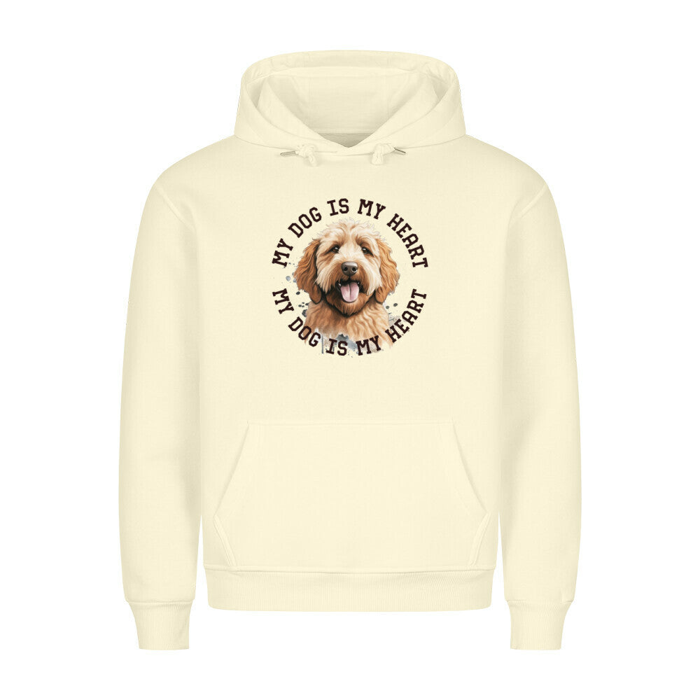 Premium Hoodie "Labradoodle braun HEART" Beige – hunde-shirt.de