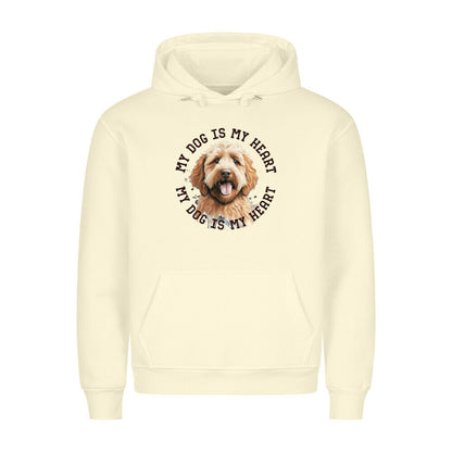 Premium Hoodie "Labradoodle braun HEART" Beige – hunde-shirt.de