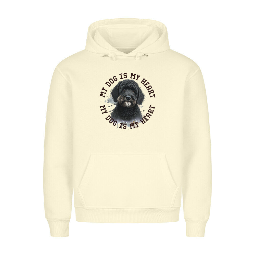 Premium Hoodie "Labradoodle schwarz HEART" Beige – hunde-shirt.de