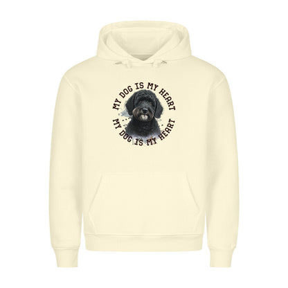 Premium Hoodie "Labradoodle schwarz HEART" Beige – hunde-shirt.de