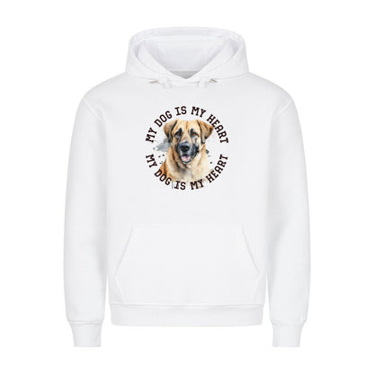 Premium Hoodie "Kangal HEART" Weiß – hunde-shirt.de