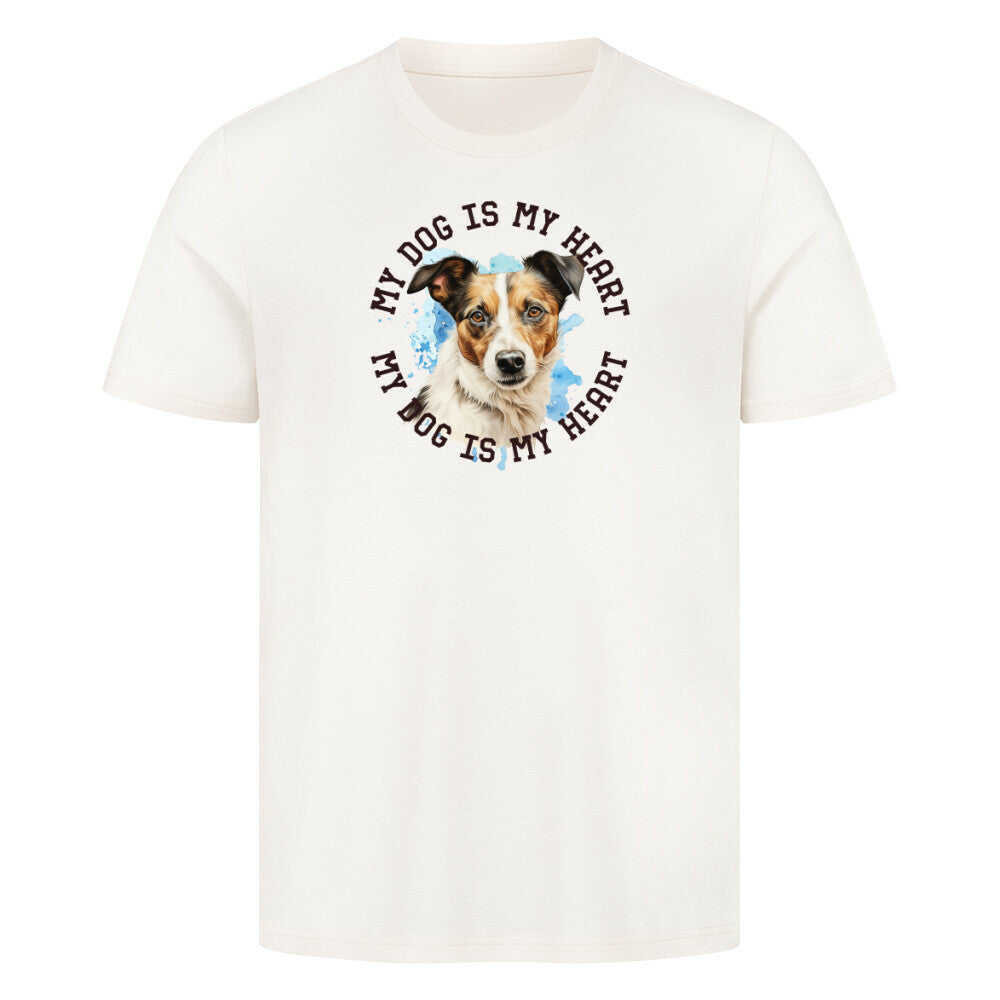 Premium T-Shirt "Jack Russell Terrier mix HEART" Natural Raw – hunde-shirt.de