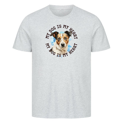 Premium T-Shirt "Jack Russell Terrier mix HEART" Heather Grey – hunde-shirt.de
