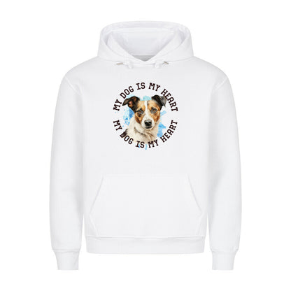 Premium Hoodie "Jack Russell Terrier mix HEART" Weiß – hunde-shirt.de