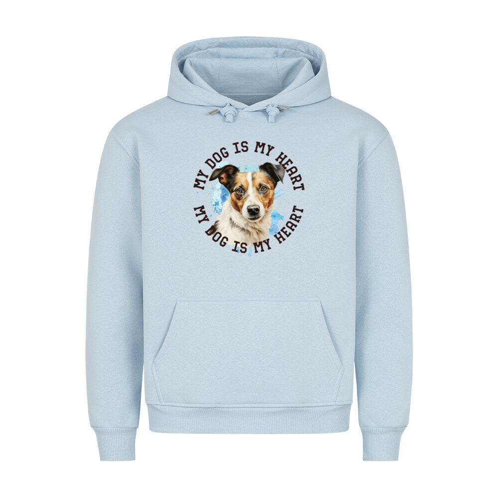 Premium Hoodie "Jack Russell Terrier mix HEART" Babyblau – hunde-shirt.de