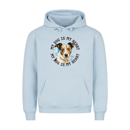 Premium Hoodie "Jack Russell Terrier mix HEART" Babyblau – hunde-shirt.de