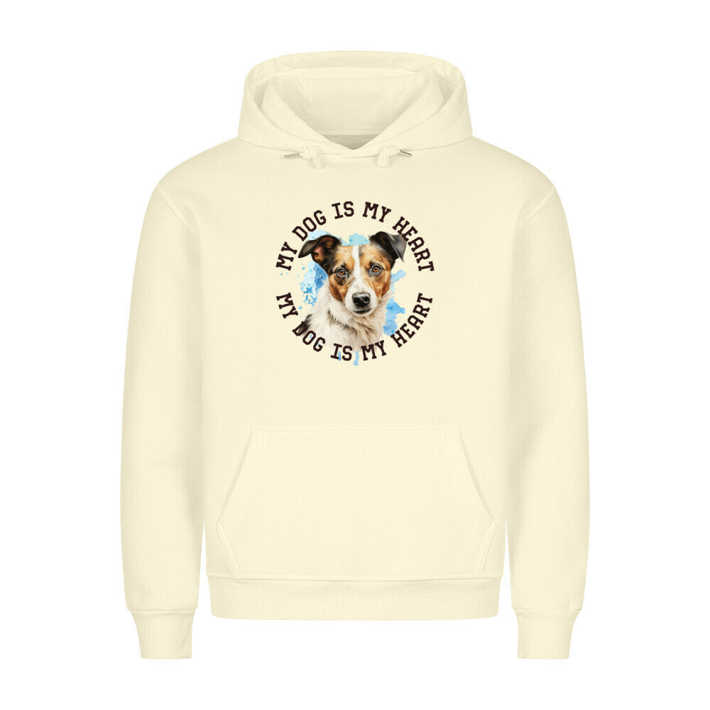 Premium Hoodie "Jack Russell Terrier mix HEART" Beige – hunde-shirt.de