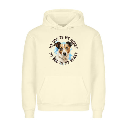 Premium Hoodie "Jack Russell Terrier mix HEART" Beige – hunde-shirt.de