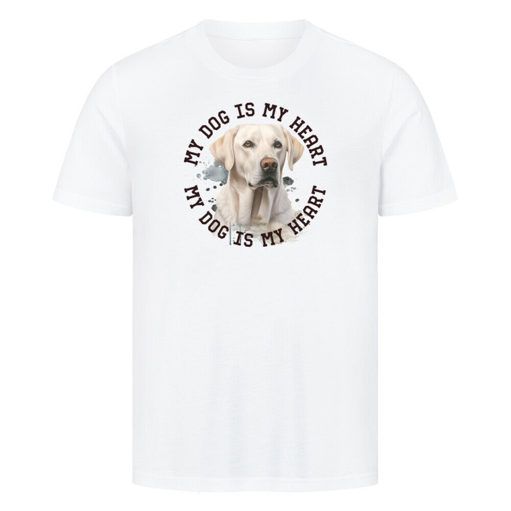 Premium T-Shirt "Labrador Retriever HEART" Weiß – hunde-shirt.de