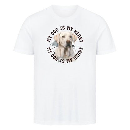 Premium T-Shirt "Labrador Retriever HEART" Weiß – hunde-shirt.de