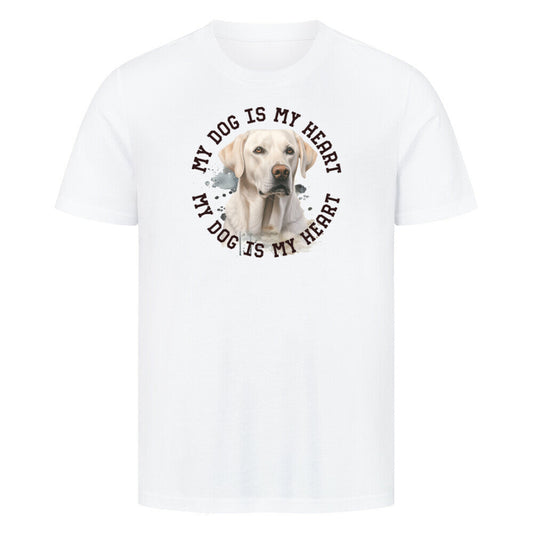 Premium T-Shirt "Labrador Retriever HEART" Weiß – hunde-shirt.de