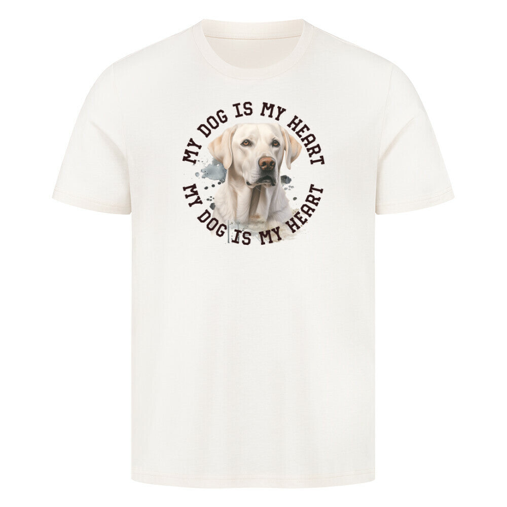 Premium T-Shirt "Labrador Retriever HEART" Natural Raw – hunde-shirt.de