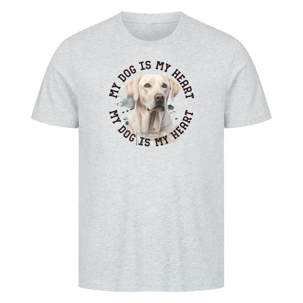 Premium T-Shirt "Labrador Retriever HEART" Heather Grey – hunde-shirt.de
