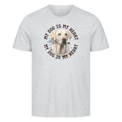 Premium T-Shirt "Labrador Retriever HEART" Heather Grey – hunde-shirt.de