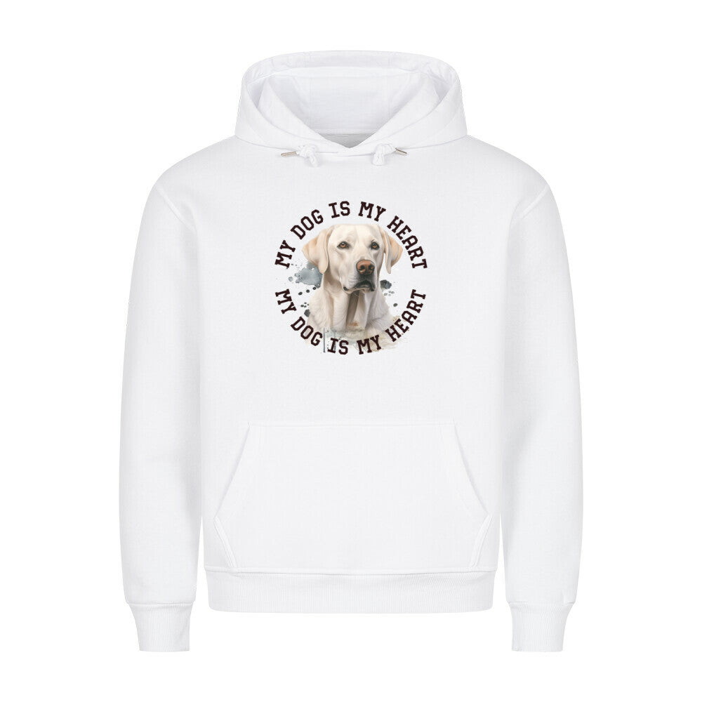 Premium Hoodie "Labrador Retriever HEART" Weiß – hunde-shirt.de