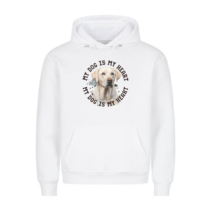 Premium Hoodie "Labrador Retriever HEART" Weiß – hunde-shirt.de